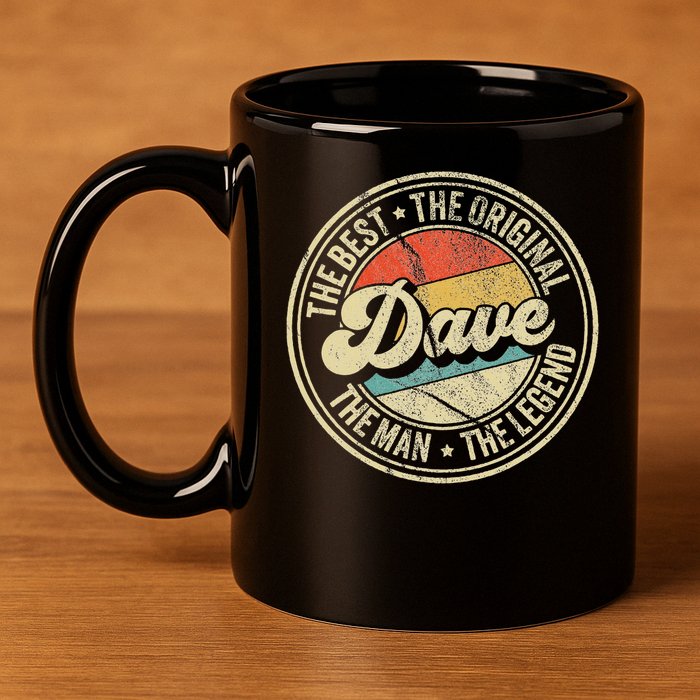 Retro Dave Name Saying For Men Funny Dave 11oz C Handle Ceramic Mug
