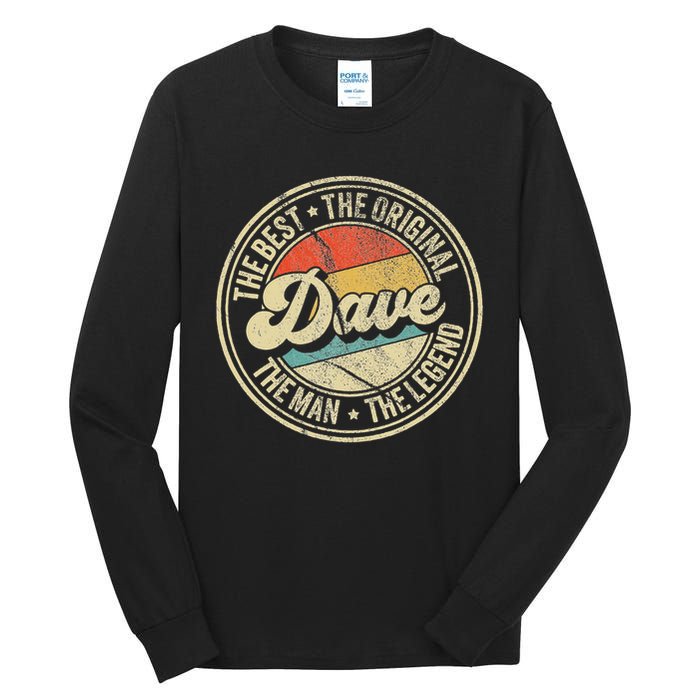 Retro Dave Name Saying For Men Funny Dave Tall Long Sleeve T-Shirt