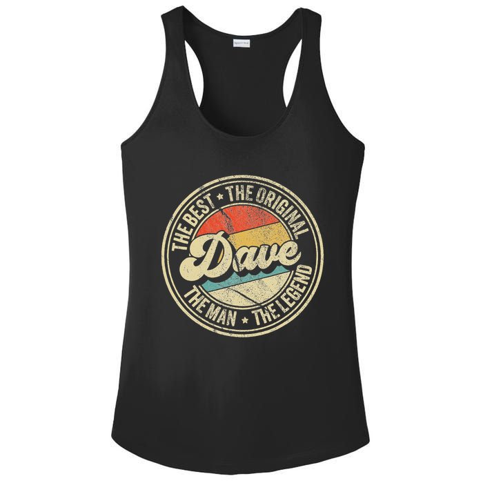 Retro Dave Name Saying For Men Funny Dave Ladies PosiCharge Competitor Racerback Tank