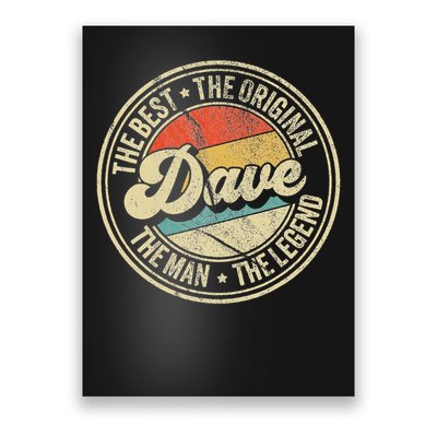 Retro Dave Name Saying For Men Funny Dave Poster