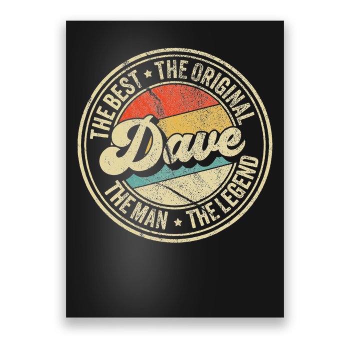 Retro Dave Name Saying For Men Funny Dave Poster