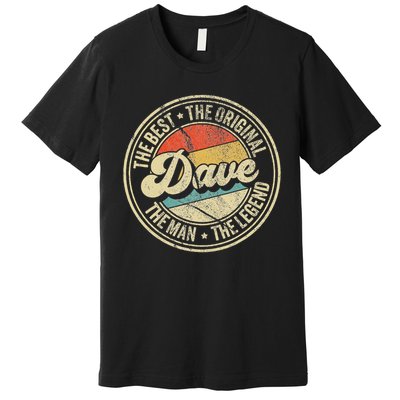 Retro Dave Name Saying For Men Funny Dave Premium T-Shirt
