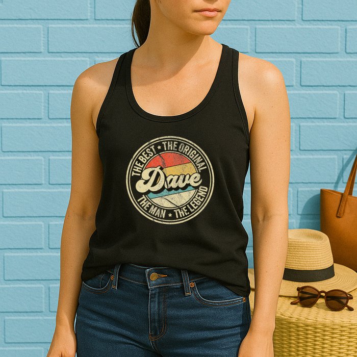 Retro Dave Name Saying For Men Funny Dave Womens Tank Top