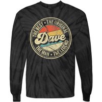 Retro Dave Name Saying For Men Funny Dave Tie-Dye Long Sleeve Shirt