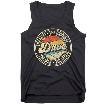 Retro Dave Name Saying For Men Funny Dave Tank Top