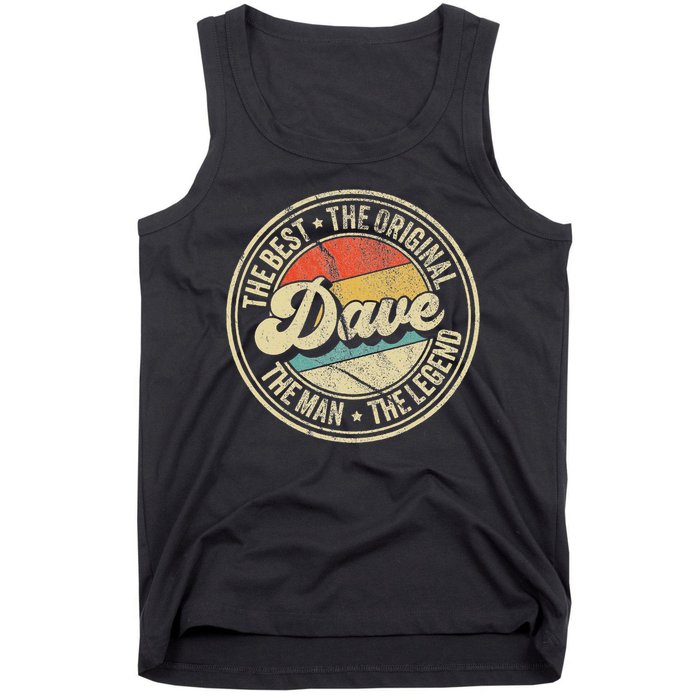 Retro Dave Name Saying For Men Funny Dave Tank Top