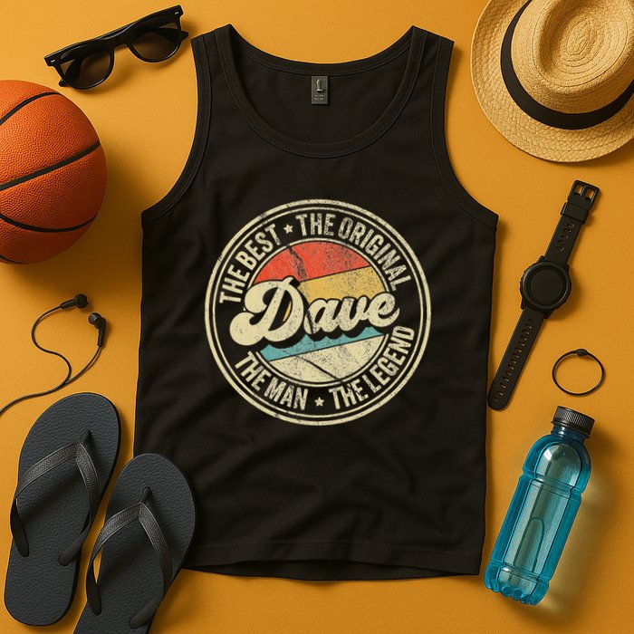 Retro Dave Name Saying For Men Funny Dave Tank Top