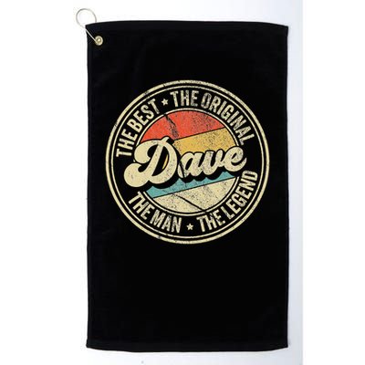 Retro Dave Name Saying For Men Funny Dave Golf Towel