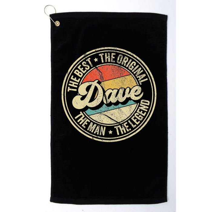 Retro Dave Name Saying For Men Funny Dave Golf Towel