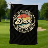 Retro Dave Name Saying For Men Funny Dave Golf Towel
