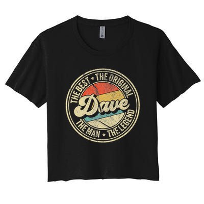 Retro Dave Name Saying For Men Funny Dave Crop Top