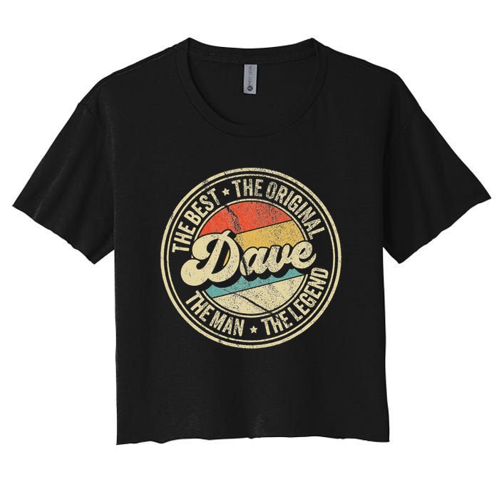 Retro Dave Name Saying For Men Funny Dave Crop Top