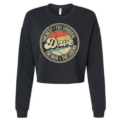 Retro Dave Name Saying For Men Funny Dave Cropped Pullover Crew