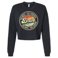 Retro Dave Name Saying For Men Funny Dave Cropped Pullover Crew
