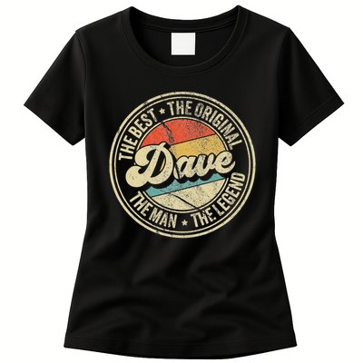 Retro Dave Name Saying For Men Funny Dave Womens T-Shirt