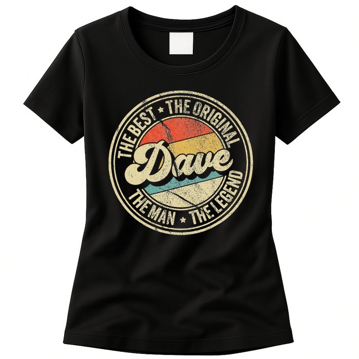Retro Dave Name Saying For Men Funny Dave Womens T-Shirt