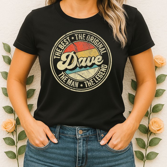Retro Dave Name Saying For Men Funny Dave Womens T-Shirt