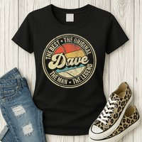 Retro Dave Name Saying For Men Funny Dave Womens T-Shirt