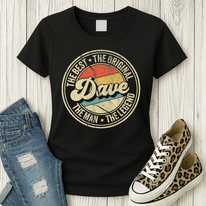 Retro Dave Name Saying For Men Funny Dave Womens T-Shirt