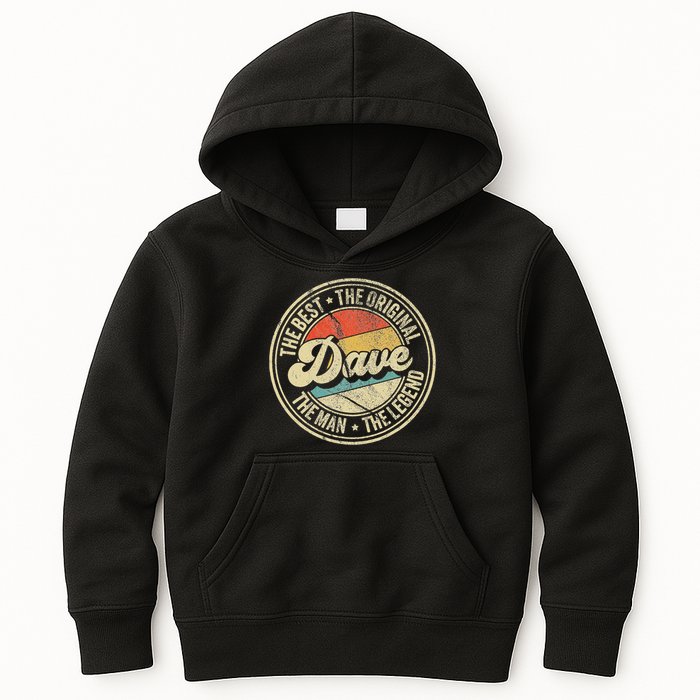 Retro Dave Name Saying For Men Funny Dave Kids Hoodie