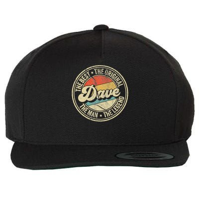 Retro Dave Name Saying For Men Funny Dave Wool Snapback Cap