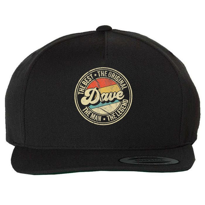 Retro Dave Name Saying For Men Funny Dave Wool Snapback Cap