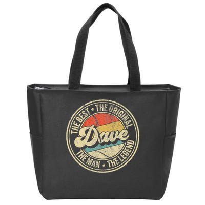 Retro Dave Name Saying For Men Funny Dave Zip Tote Bag