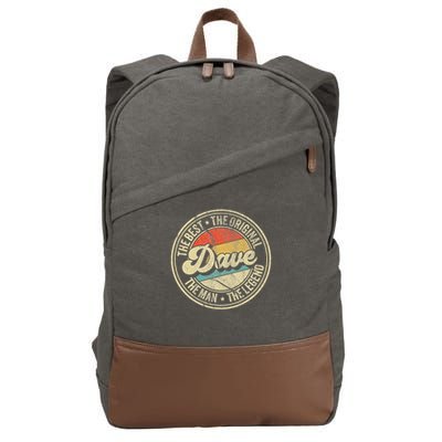 Retro Dave Name Saying For Men Funny Dave Cotton Canvas Backpack