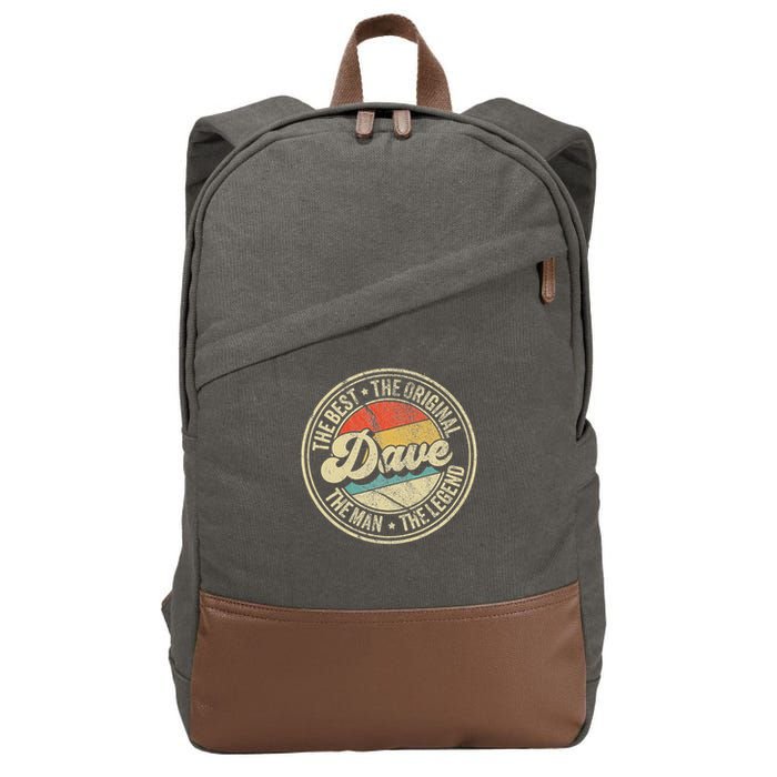 Retro Dave Name Saying For Men Funny Dave Cotton Canvas Backpack