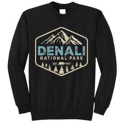 Retro Denali National Park Mountains Nature Vintage Hiking Sweatshirt