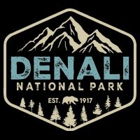 Retro Denali National Park Mountains Nature Vintage Hiking Button