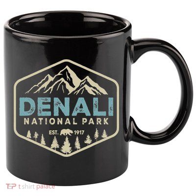 Retro Denali National Park Mountains Nature Vintage Hiking 11oz C Handle Ceramic Mug