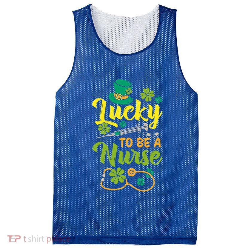 Rn Doctor Nurse Lucky Leaf Ireland Irish St Patrick Nurse Gift Mesh Reversible Basketball Jersey Tank