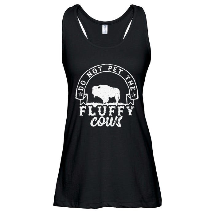 Retro Do Not Pet The Fluffy Cows Vintage Bison Buffalo Ladies Essential Flowy Tank