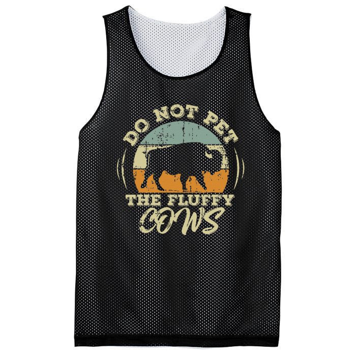 Retro Do Not Pet The Fluffy Cows Vintage Bison Buffalo Mesh Reversible Basketball Jersey Tank