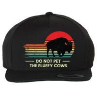 Retro Do Not Pet The Fluffy Cows Vintage Bison Buffalo Wool Snapback Cap