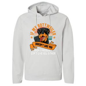 Rottweiler Dog Owner Breeders Fur Parent Pet Lover Performance Fleece Hoodie