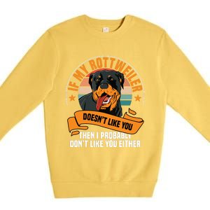 Rottweiler Dog Owner Breeders Fur Parent Pet Lover Premium Crewneck Sweatshirt