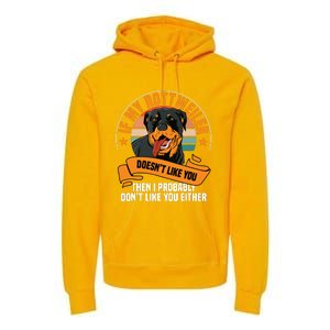 Rottweiler Dog Owner Breeders Fur Parent Pet Lover Premium Hoodie