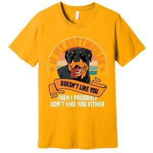 Rottweiler Dog Owner Breeders Fur Parent Pet Lover Premium T-Shirt