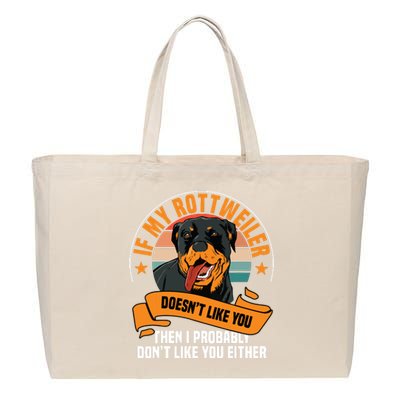 Rottweiler Dog Owner Breeders Fur Parent Pet Lover Cotton Canvas Jumbo Tote