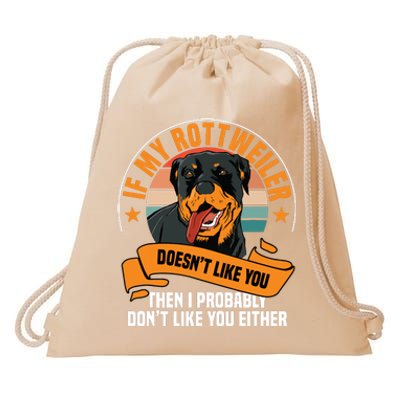 Rottweiler Dog Owner Breeders Fur Parent Pet Lover Drawstring Bag