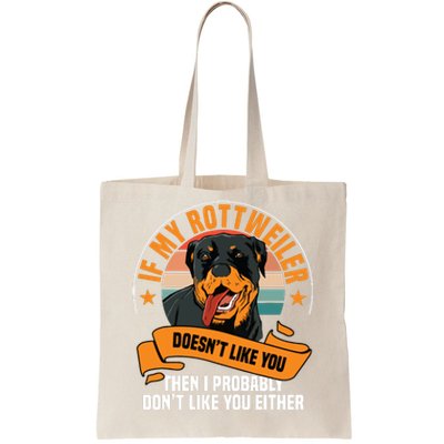 Rottweiler Dog Owner Breeders Fur Parent Pet Lover Tote Bag