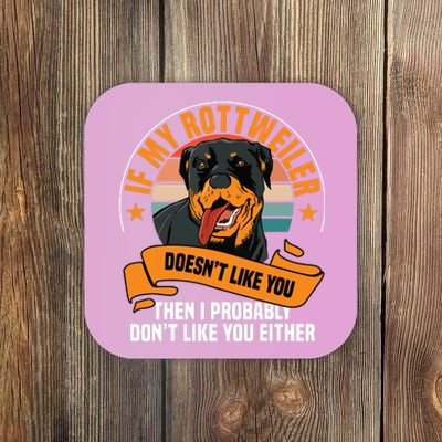 Rottweiler Dog Owner Breeders Fur Parent Pet Lover Coaster