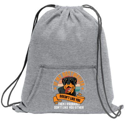 Rottweiler Dog Owner Breeders Fur Parent Pet Lover Sweatshirt Cinch Pack Bag