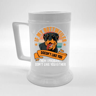 Rottweiler Dog Owner Breeders Fur Parent Pet Lover Beer Stein