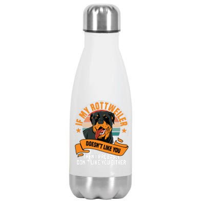 Rottweiler Dog Owner Breeders Fur Parent Pet Lover Stainless Steel Insulated Water Bottle