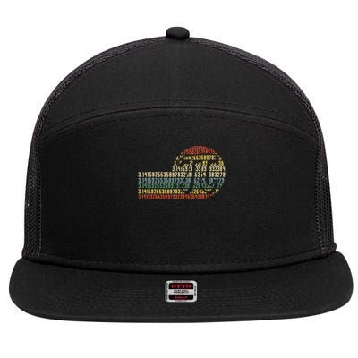 Retro Digits of Pi Symbol - Math Nerd  STEM Gift 7 Panel Mesh Trucker Snapback Hat