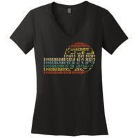 Retro Digits of Pi Symbol - Math Nerd  STEM Gift Women's V-Neck T-Shirt