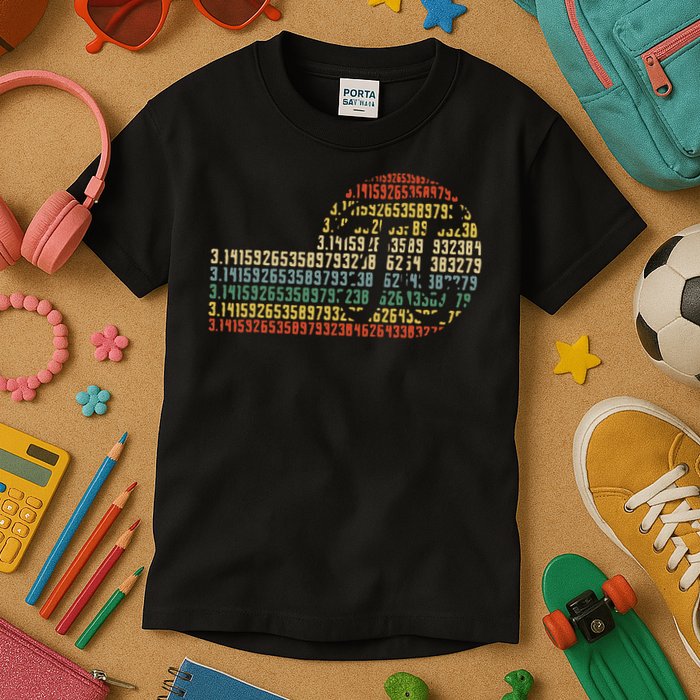 Retro Digits of Pi Symbol - Math Nerd  STEM Gift Kids T-Shirt